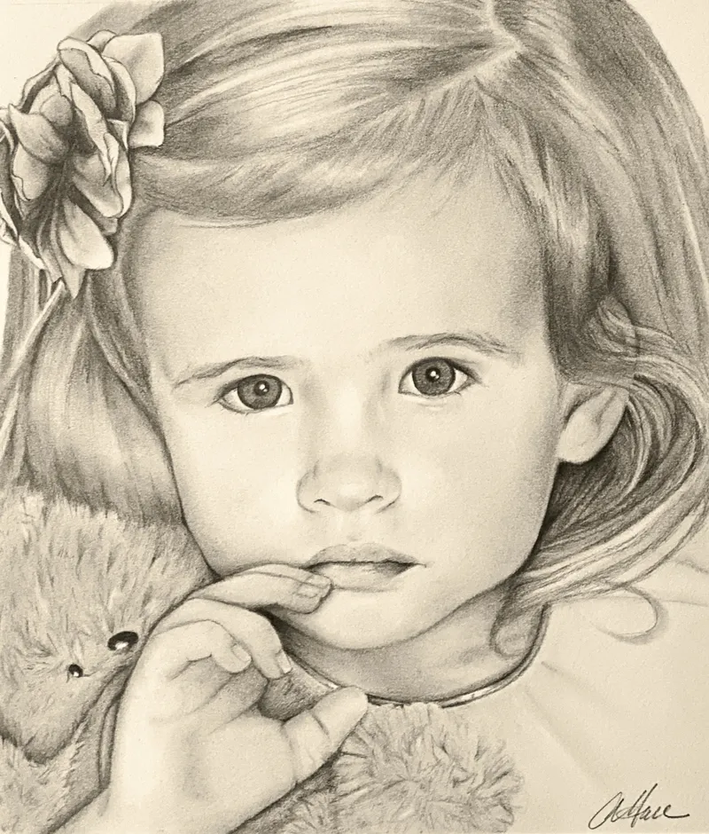 Girl holding a stuffed animal